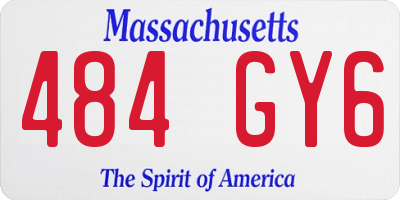 MA license plate 484GY6