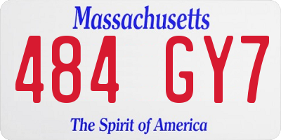 MA license plate 484GY7
