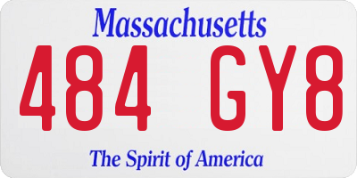 MA license plate 484GY8
