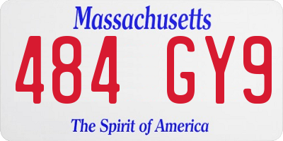 MA license plate 484GY9