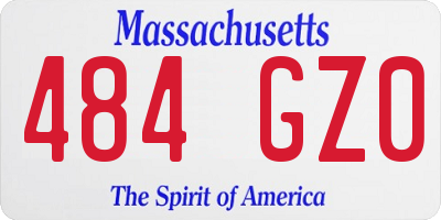 MA license plate 484GZ0