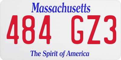 MA license plate 484GZ3