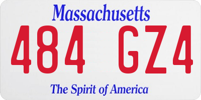 MA license plate 484GZ4