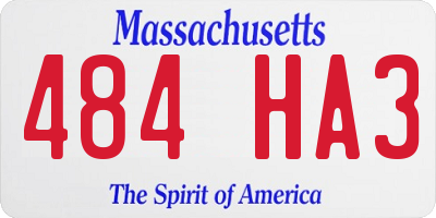MA license plate 484HA3