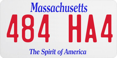 MA license plate 484HA4