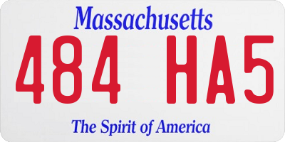 MA license plate 484HA5