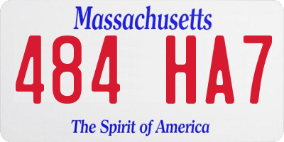 MA license plate 484HA7
