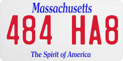 MA license plate 484HA8