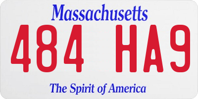 MA license plate 484HA9