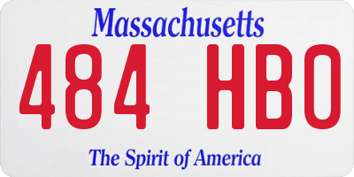 MA license plate 484HB0