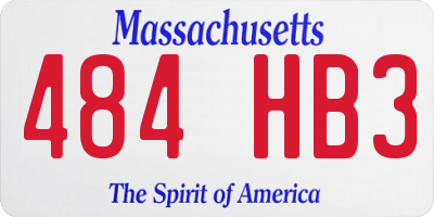 MA license plate 484HB3