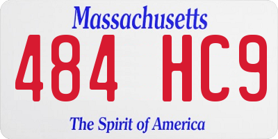 MA license plate 484HC9