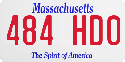 MA license plate 484HD0