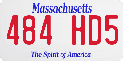 MA license plate 484HD5