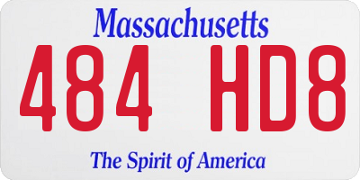 MA license plate 484HD8