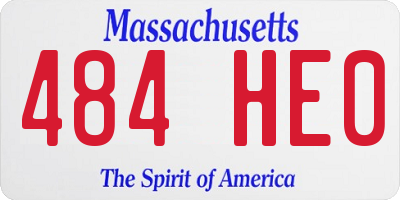 MA license plate 484HE0