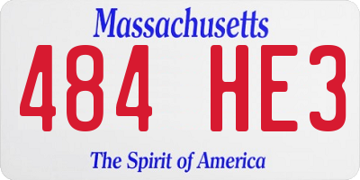 MA license plate 484HE3