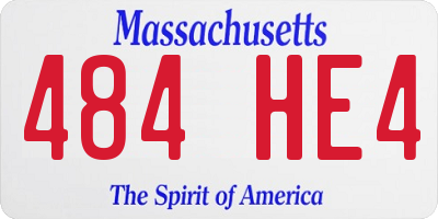 MA license plate 484HE4