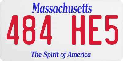 MA license plate 484HE5