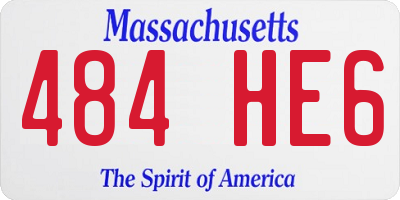 MA license plate 484HE6