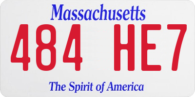 MA license plate 484HE7