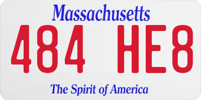 MA license plate 484HE8