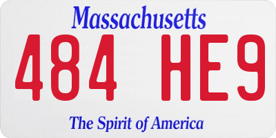 MA license plate 484HE9