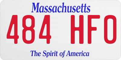 MA license plate 484HF0