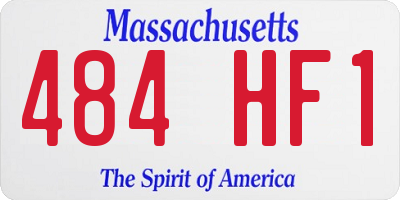 MA license plate 484HF1