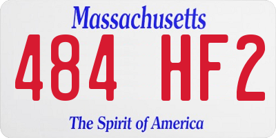 MA license plate 484HF2