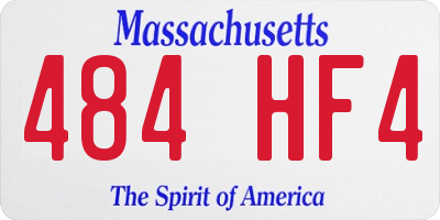 MA license plate 484HF4