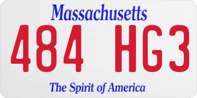 MA license plate 484HG3