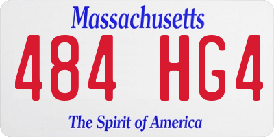 MA license plate 484HG4