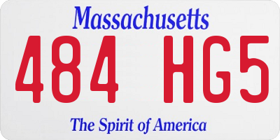 MA license plate 484HG5