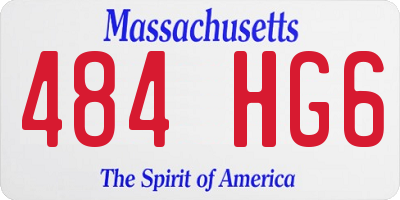 MA license plate 484HG6