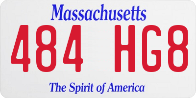 MA license plate 484HG8