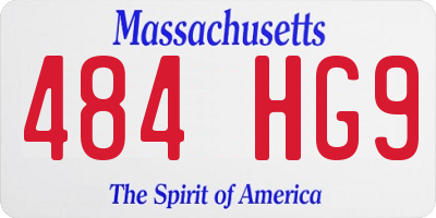 MA license plate 484HG9