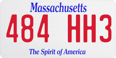 MA license plate 484HH3