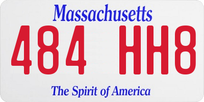 MA license plate 484HH8