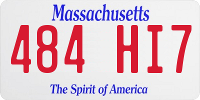 MA license plate 484HI7