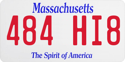 MA license plate 484HI8
