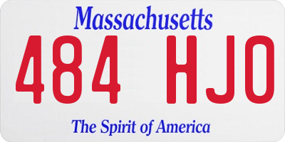 MA license plate 484HJ0