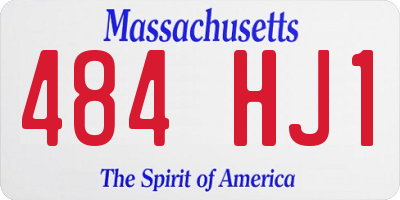 MA license plate 484HJ1