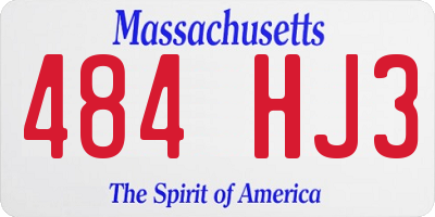 MA license plate 484HJ3