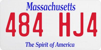 MA license plate 484HJ4