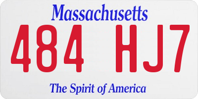 MA license plate 484HJ7