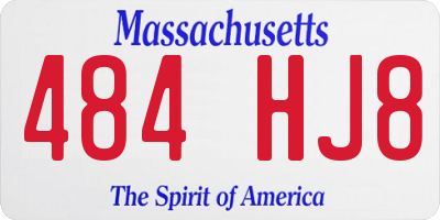 MA license plate 484HJ8
