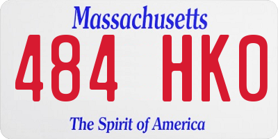 MA license plate 484HK0