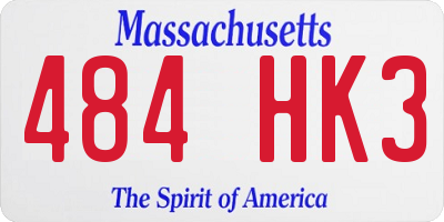 MA license plate 484HK3