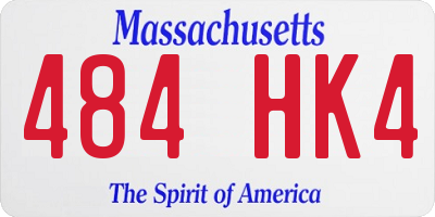 MA license plate 484HK4